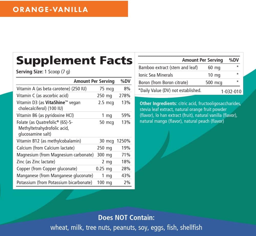 Ionic Fizz Calcium Plus by Pure Essence - Perfect Calcium/Magnesium Ratio with Vitamin A, B, C, D and Potassium Strong Bones - Orange Vanilla - 7.41 oz