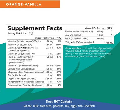 Ionic Fizz Calcium Plus by Pure Essence - Perfect Calcium/Magnesium Ratio with Vitamin A, B, C, D and Potassium Strong Bones - Orange Vanilla - 7.41 oz