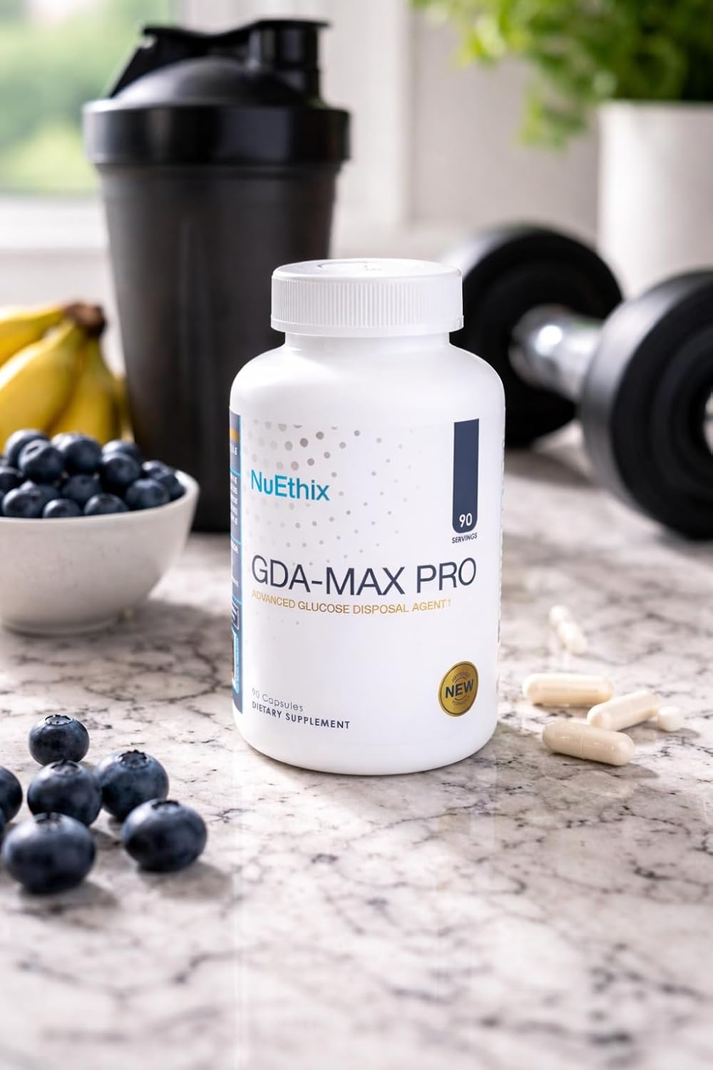 NuEthix Formulations GDA-MAX PRO, Double Berberine HCL Supplement, Supports Glucose Metabolism, Weight Management, Immune Support, Heart Health - Non GMO, Gluten Free, Dairy Free, 90 Count