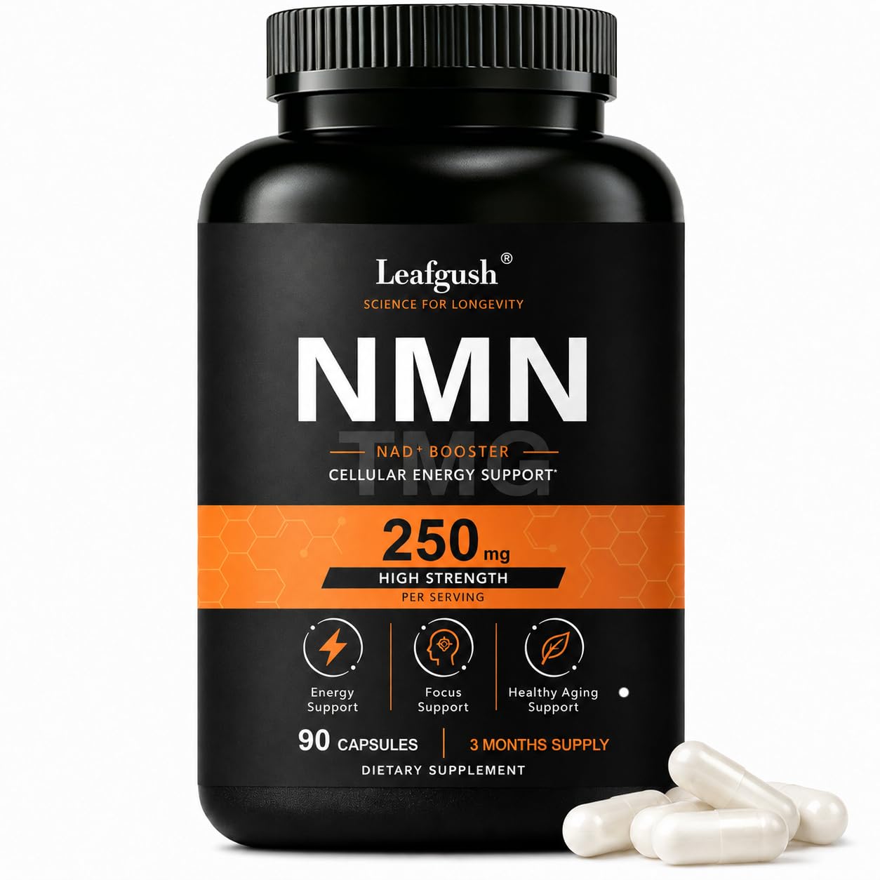 NMN Supplement 250mg, NAD+ Precursor with TMG 50mg & Grape Seed Extract 15mg, Nicotinamide Mononucleotide for Cellular Energy, Daily Vitality & Healthy Aging Support, Advanced 3-in-1 Daily Formula