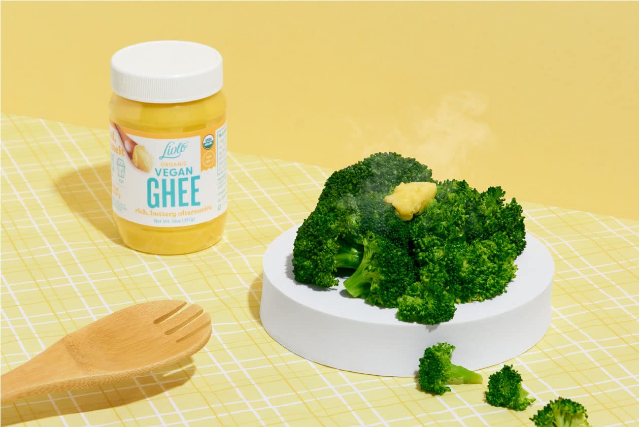 Livlo Organic Vegan Ghee - Plant Based Butter - No Refrigeration Necessary - Dairy, Soy Free, and Gluten Free Substitute to Ghee and Butter - 14 oz.