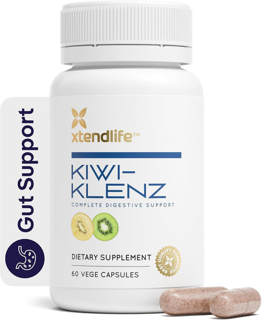 Xtendlife Kiwi-Klenz Digestive and Gut Support Supplement for Bloating, Gas, and Indigestion - Natural Prebiotic with Health Enzymes - 30 Day Supply