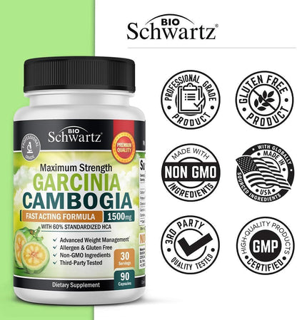 Garcinia Cambogia Weight Loss Pills with 1500mg HCA Pure Extract, 90ct