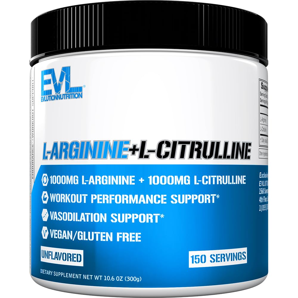L Arginine L Citrulline Powder - Invigorating Nitric Oxide Powder with Ideal 1:1 Ratio L-Citrulline & L-Arginine 1000mg Each Per Serving for Enhanced Pumps Energy & Stamina (Unflavored, 75 Servings)