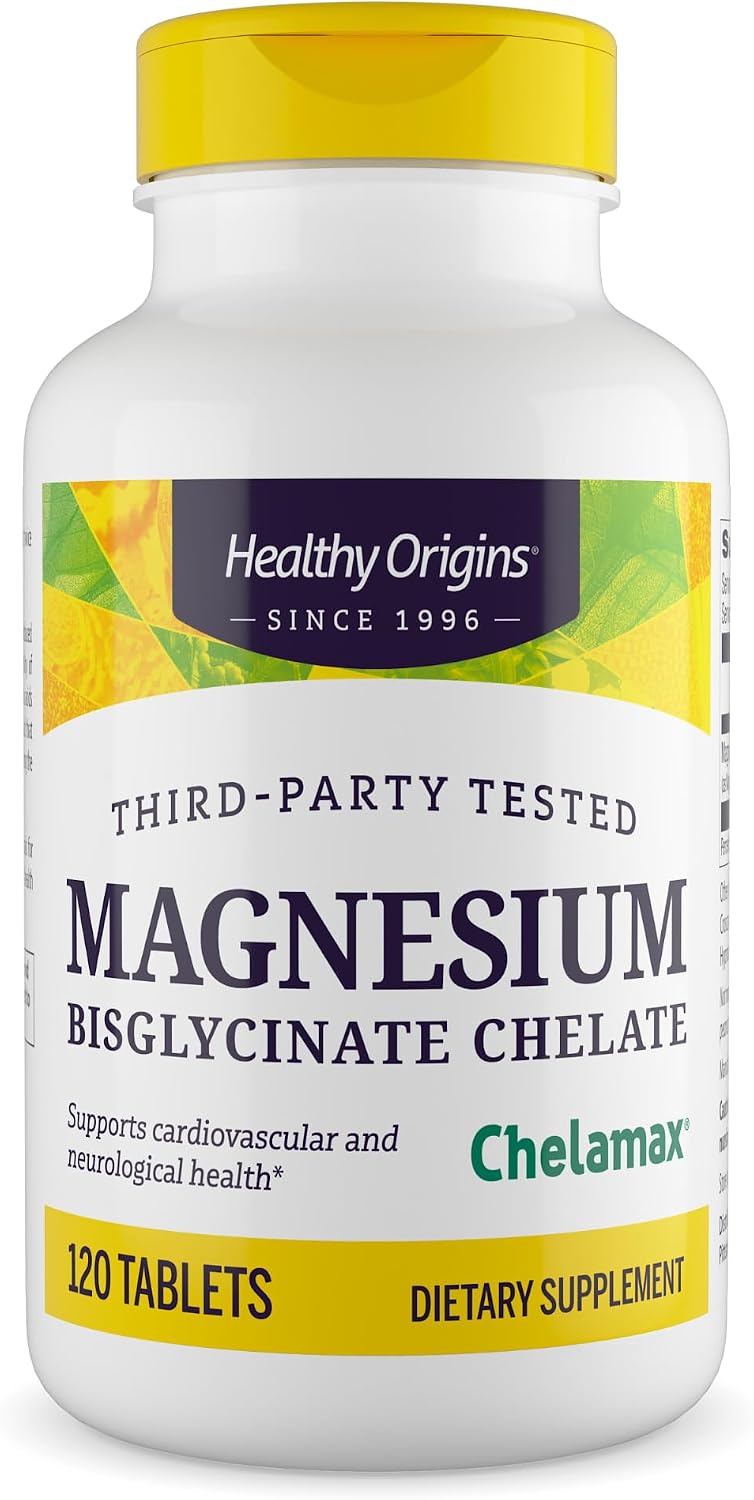 Healthy Origins Magnesium Bisglycinate Chelate (Chelamax®) 200mg, 360 Tablets