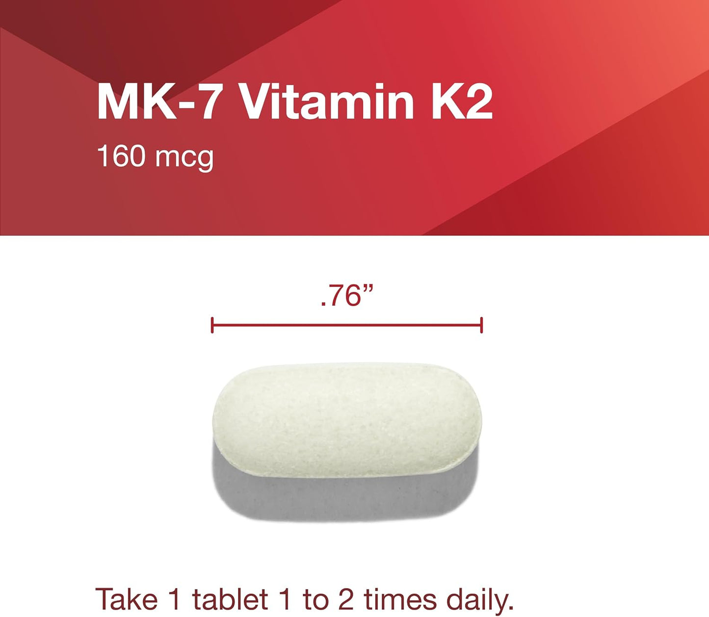 PROTOCOL FOR LIFE BALANCE MK-7 Vitamin K2 160mcg - VIT K Supplement - MK-7 Vitamin K2 Life Balance - Support Bone Health & Vascular Elasticity - Non-GMO & Vegan - 60 Tablets
