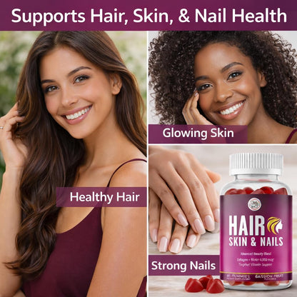 Grab The Gold Hair Skin & Nails Gummies Biotin Collagen Passion Fruit