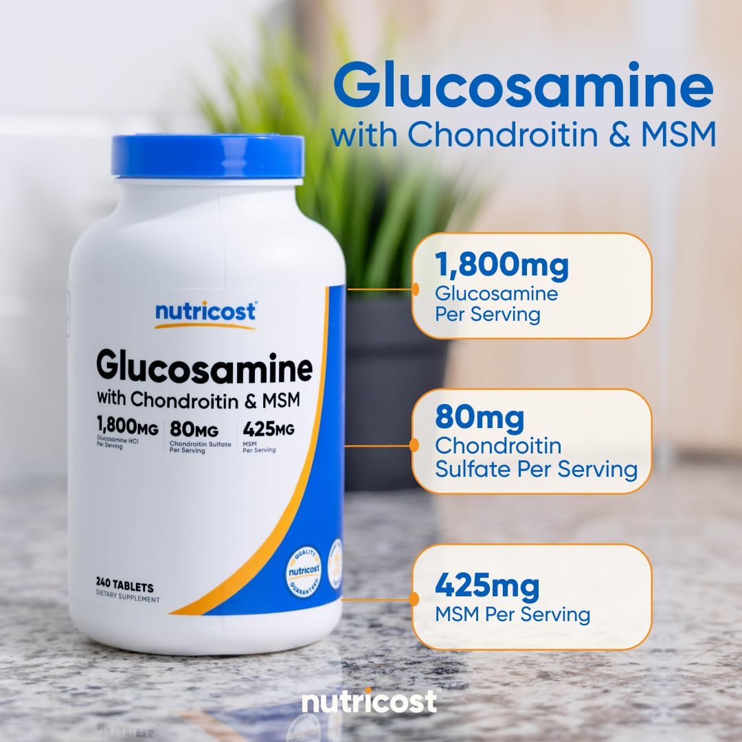 Nutricost Glucosamine 1800mg with Chondroitin & MSM, 240 Tablets, 120 Servings