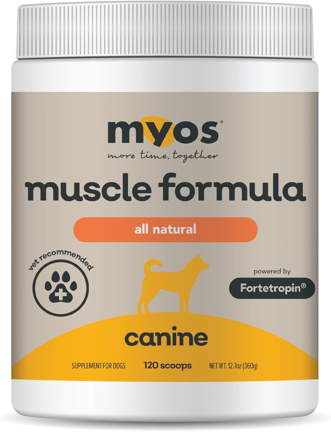 Powered by Fortetropin All-Natural Dog Muscle Builder and Mobility Support Supplement for Strength and Recovery - Helps Reduce Muscle Loss Due to Normal Aging, 360g