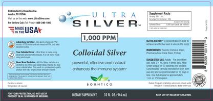 Ultra Silver® Colloidal Silver | 1,000 PPM, 4 Oz (118mL) | Mineral Supplement | True Colloidal Silver - with Dropper