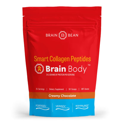 Brain Body Collagen Peptides Powder - Vital Protein & Collagen Supplement for Women & Men - Hydrolyzed Type I & III for Hair, Skin, Nails & Joint Health - 25 Servings - Creamy Vanilla Coconut - 875g
