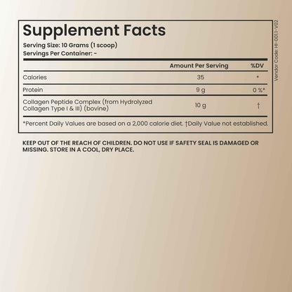 Multi Collagen Peptides Powder - Hydrolyzed Grass-Fed Collagen Powder for Skin, Hair, Nails, Joints & Gut Health - Type I, II, III, V & X Collagen Unflavored Daily Supplement (16 oz./454 g.)