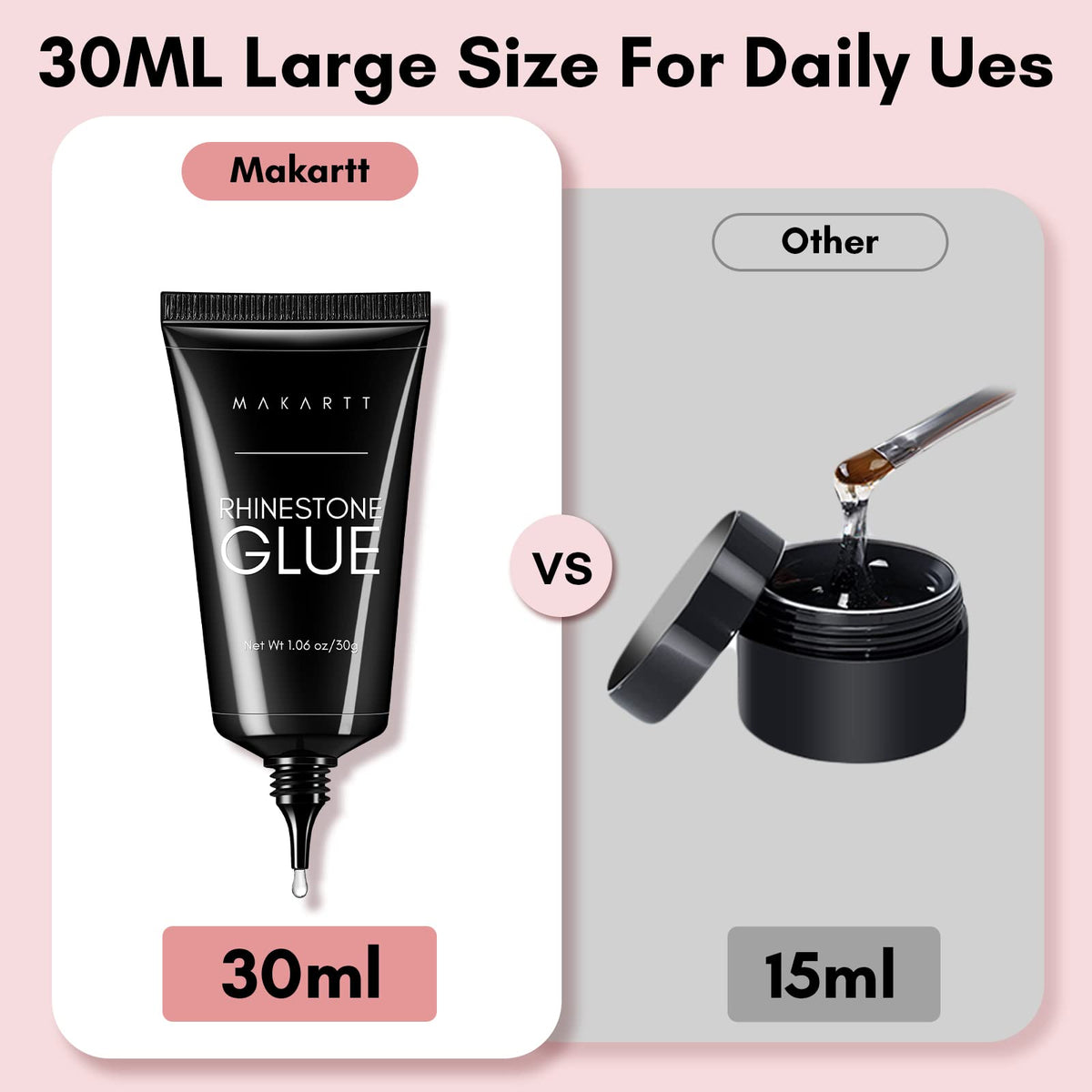 Makartt Nail Rhinestone Glue for Nails, Super Strong Gel Nail Glue for Nail Charm 3D Nails
