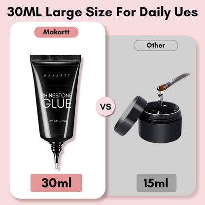 Makartt Nail Rhinestone Glue for Nails, Super Strong Gel Nail Glue for Nail Charm 3D Nails
