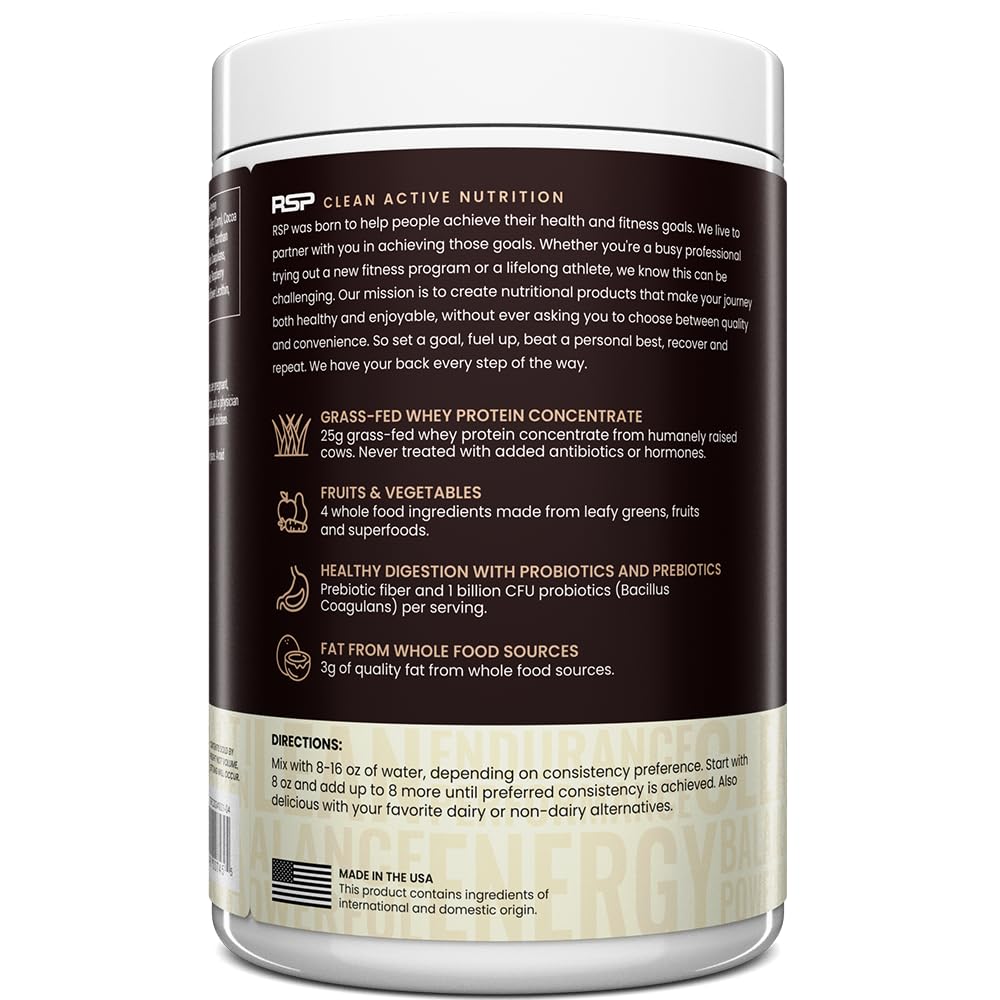 TrueFit Grass-Fed Whey Protein Powder + Fiber & Probiotics, Vanilla Shake | 25g Gut Healthy Protein with Fiber, Probiotics & Non-GMO Superfoods for Complete Meal Replacement Shake with Nothing Fake