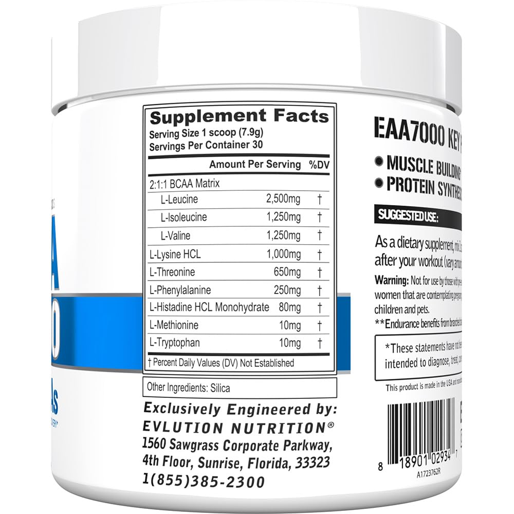 EAAs Amino Acids Powder - EAA Essential Amino Acids Pre & Post Workout Powder for Muscle Building Endurance and Recovery Support with 7g per Serving Plus 5g BCAAs (Pink Lemonade, 30 Servings)