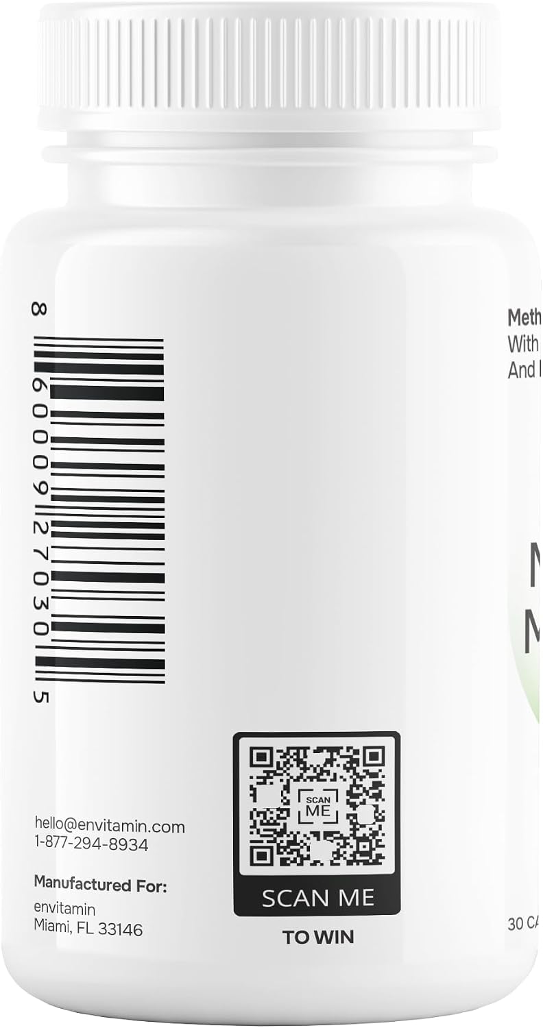 envitamin Methylated Multivitamin Multimineral Complex with L Methylfolate, Methylated B12, 5-MTHF, Inositol, and Lycopene