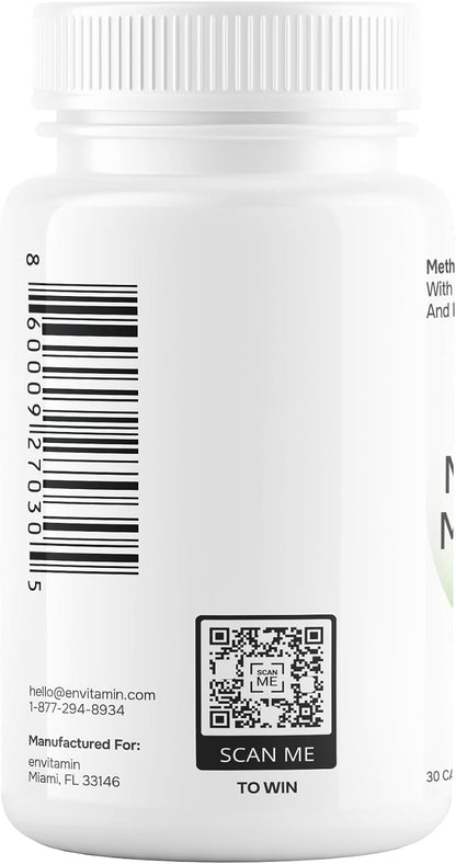 envitamin Methylated Multivitamin Multimineral Complex with L Methylfolate, Methylated B12, 5-MTHF, Inositol, and Lycopene