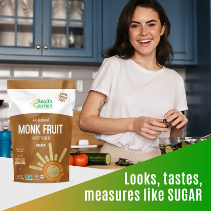 Health Garden Monk Fruit Sweetener, Golden Sugar Substitute - 2.5 lb