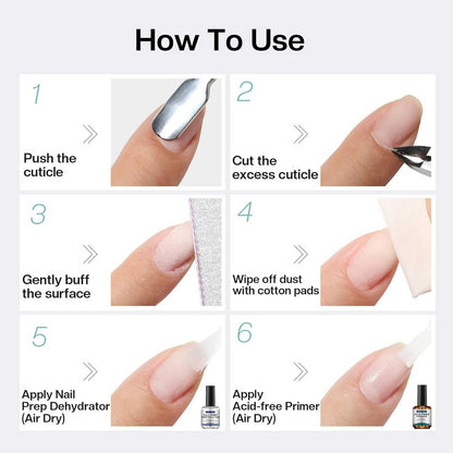Morovan Professional Natural Nail Prep Dehydrate and Acid-Free Primer, Dehydrator