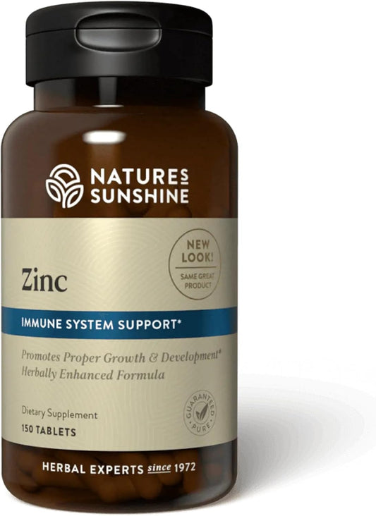 Nature's Sunshine Zinc 25mg, 150 Tablets | Helps Strengthen the Immune System by Providing 167% of the Daily Value of Zinc