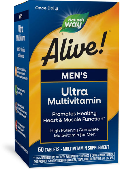Nature's Way Alive! Men's Daily Ultra Multivitamin, High Potency Formula, Promotes Healthy