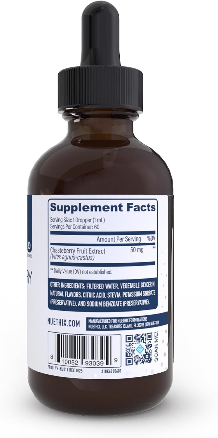NuEthix Formulations Chasteberry Double Strength 50mg, May Help Balance Estrogen Dominance and May Help Support Menstrual Cycle, 60 Servings