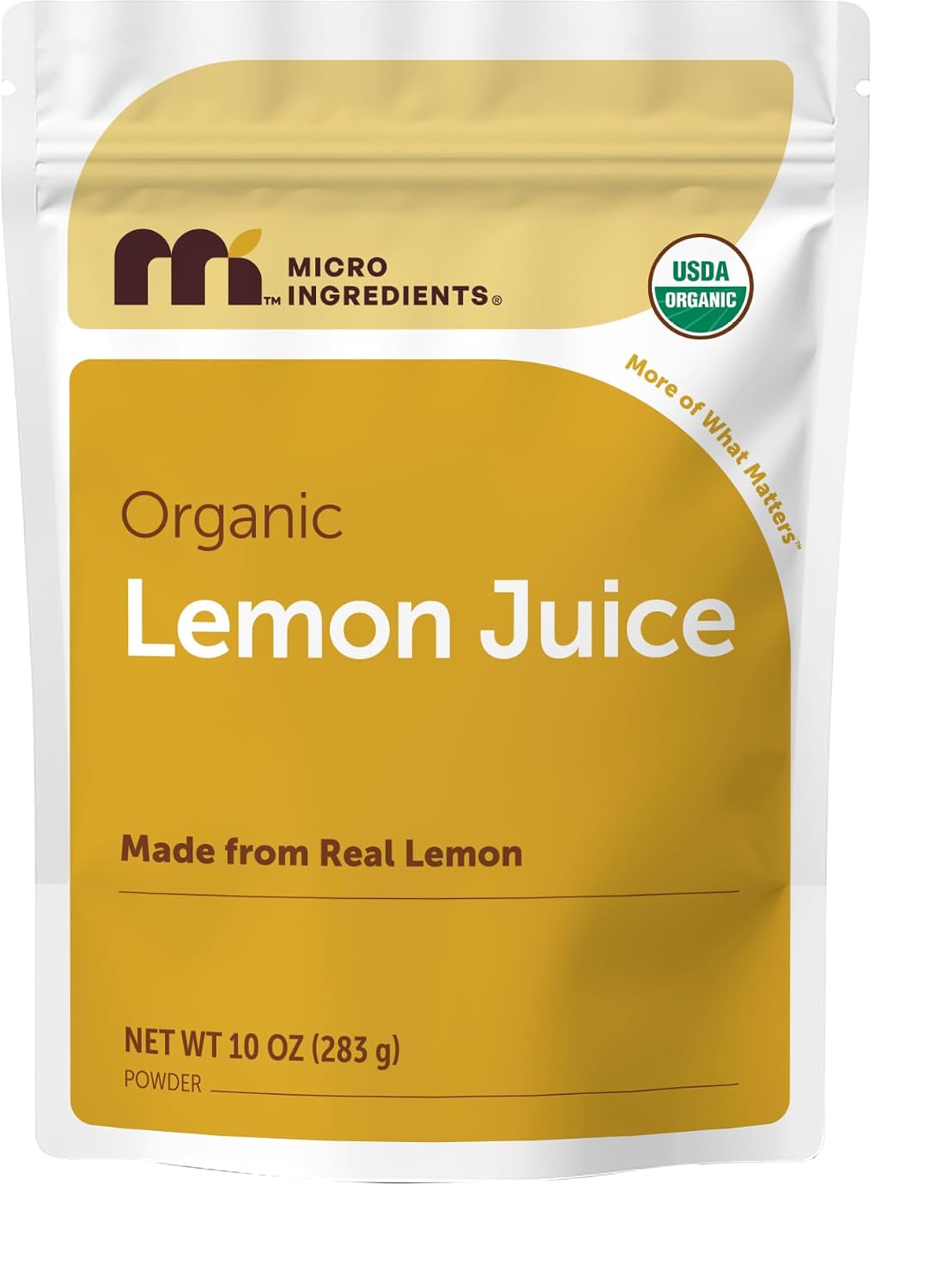 Micro Ingredients Organic Lemon Juice Powder, 10 Ounce | Natural Fruit Flavor | Made from Real Lemon | No Sugar & Additives | Great for Drinks, Smoothie & Beverages | Non-Gmo & Vegan Friendly
