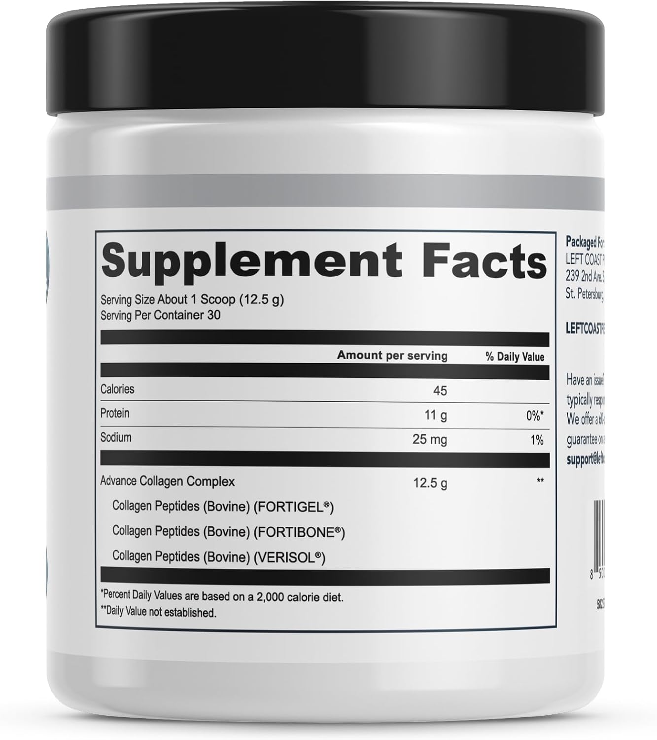 Advanced Collagen Complex Powder – VERISOL®, FORTIBONE®, & FORTIGEL® for Hair, Skin, Bone & Joint Support – Clinically Studied Ingredients – Grass-Fed Hydrolyzed Collagen Peptides – 30 Servings