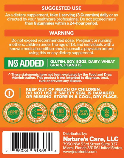 Vitamin C 1000mg Gummies – Chewable Multivitamin for Adults & Kids | Maximum Strength Immune Support with Vitamins A & E, Zinc, Magnesium & More – Natural Orange Flavor – Gluten Free, Non-GMO