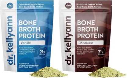 Bundle of Dr. Kellyann Keto Bone Broth Protein Powder - Chocolate (1), Vanilla (1)