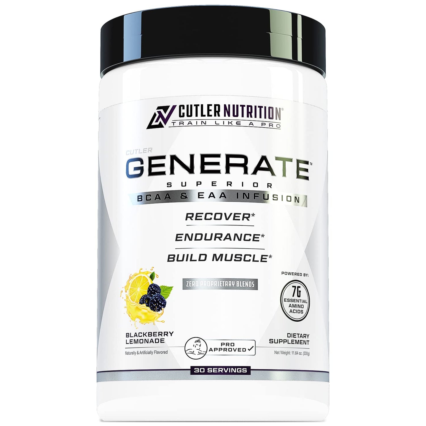 Cutler Nutrition Generate Sour Rainbow Candy BCAA EAA Powder, 30 Servings | 12.95 oz | 5g BCAAs and 2g EAAs per serving for post-workout recovery, hydration, lean muscle support and protein synthesis