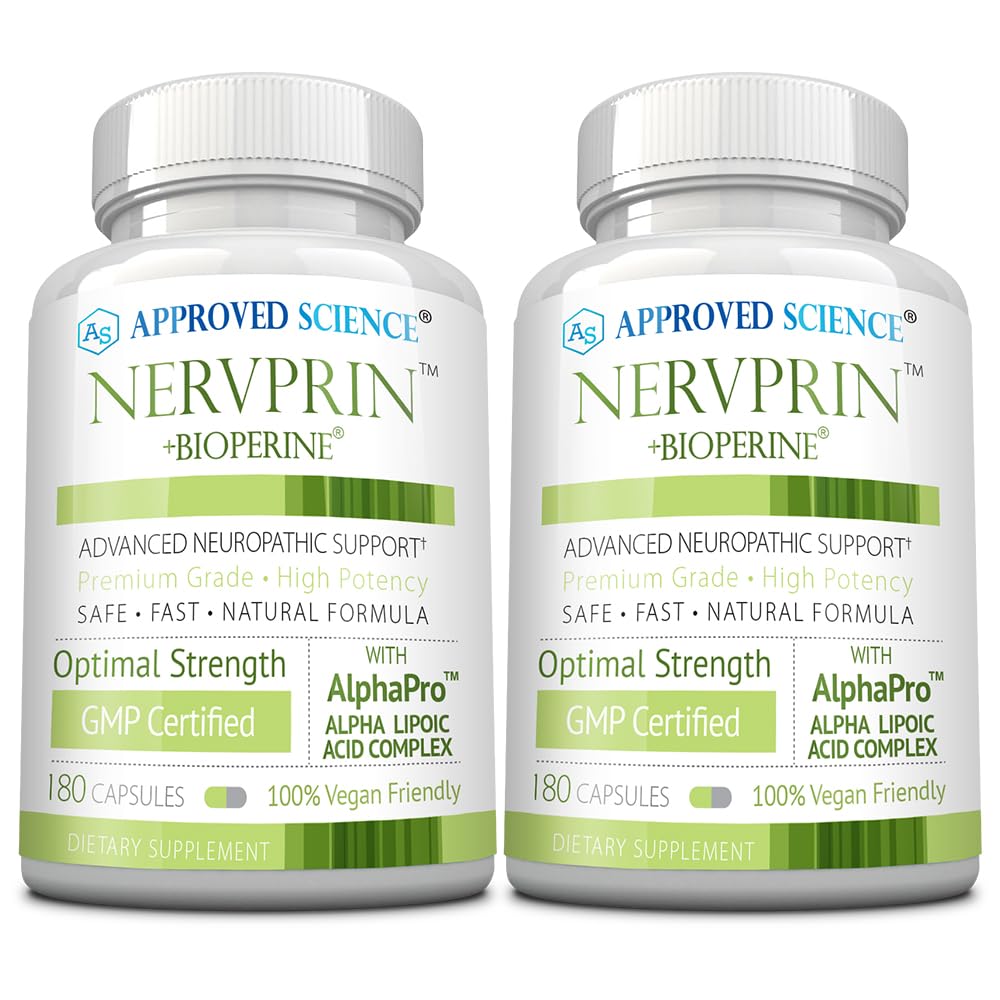 Approved Science Nervprin - Nerve Support - Benfotiamine, B12, R-Alpha-Lipoic Acid, Corydalis, Boswellia, BioPerine - 60 Capsules - Made in The USA
