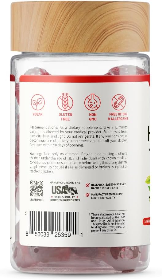 Snap Supplements Heart Health Gummies, CoQ10, Sugar-Free, 60 Vegan Gummies | Blood Circulation Supplements, Heart Health Supplements, Blood Flow Supplement, Gluten-Free, Non-GMO, Grapeseed, Blueberry