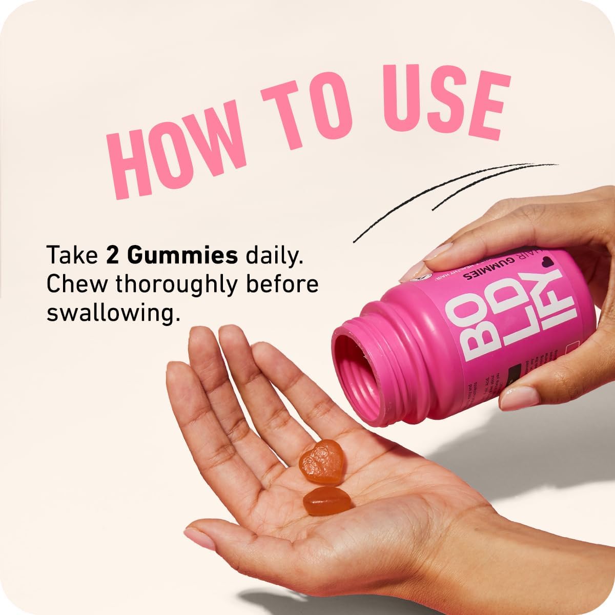 Boldify Sugar Free Biotin Gummies - Fast Acting Vegan Hair Skin and Nails Vitamins