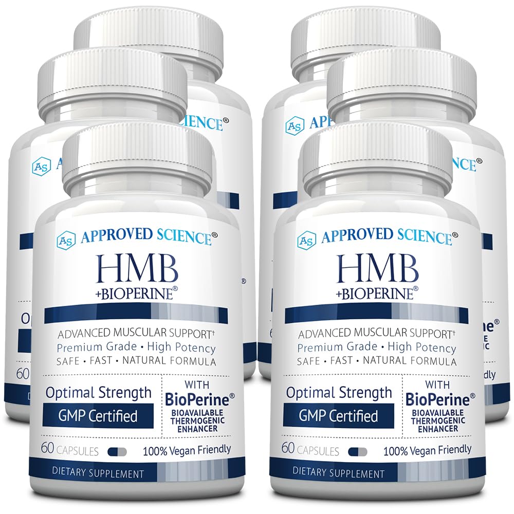 Approved Science HMB - 1500mg High Potency HMB Supplement with Calcium & BioPerine for Absorption - Muscle Health & Exercise Performance - 60 Vegan Capsules - 1 Month Supply