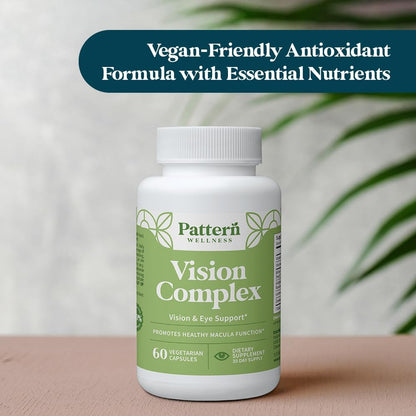 Pattern Wellness Vision Complex Supplement – Daily Eye & Visual Function Support – Herbal Extract & Vitamin Blend – 60 Vegan Capsules
