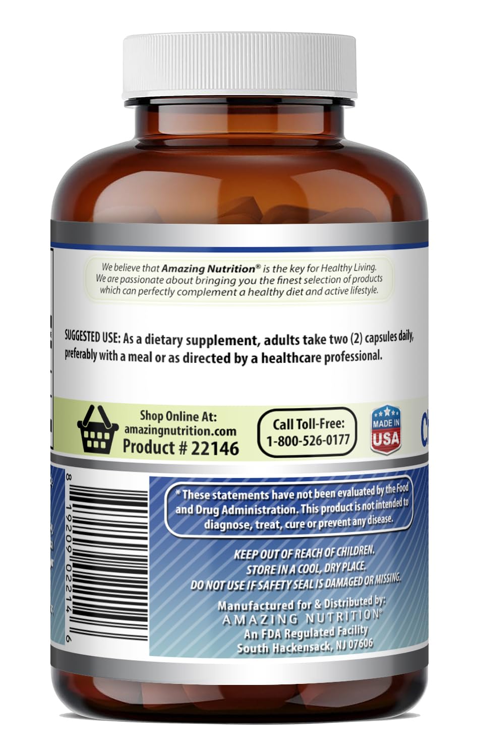 Amazing Formulas Glucosamine Chondroitin & MSM Supplement | 1850 Mg per Serving | 240 Capsules | Non-GMO | Gluten-Free | Made in USA