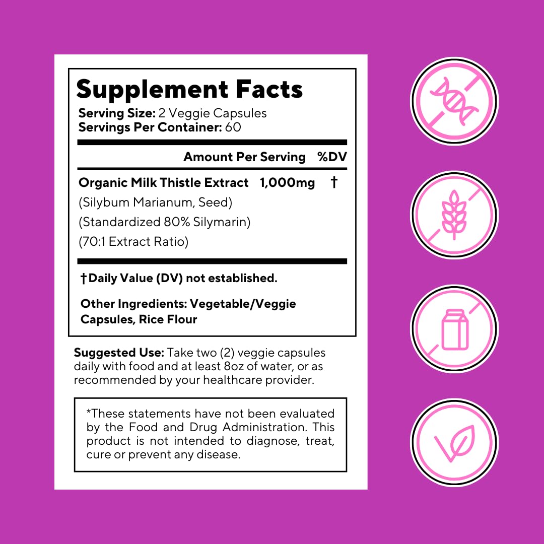Vitapia Organic Artichoke Extract Supplement - Liver Cleanse Detox & Repair, Liver Health, Digestion, Antioxidant Support - 120 Vegan Capsules, Non GMO, Gluten Free