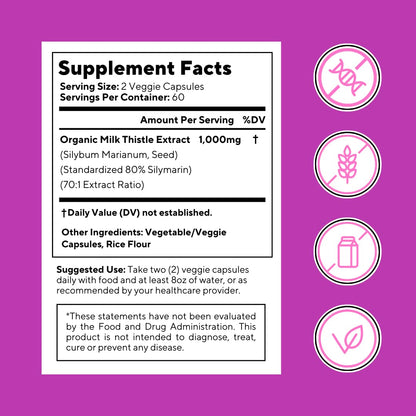 Vitapia Organic Artichoke Extract Supplement - Liver Cleanse Detox & Repair, Liver Health, Digestion, Antioxidant Support - 120 Vegan Capsules, Non GMO, Gluten Free