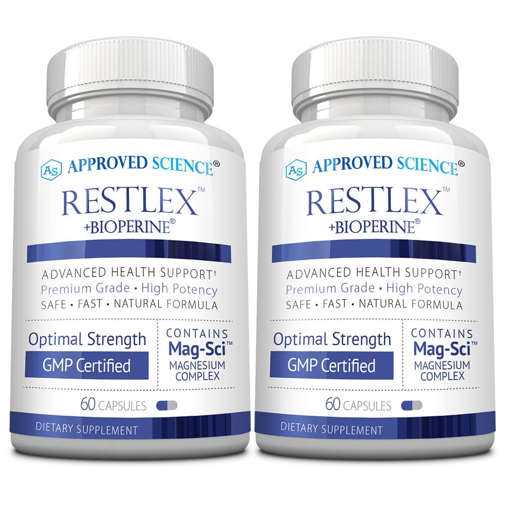 Approved Science Restlex for Restless Legs – Magnesium Glycinate for Calm Legs and Restful Legs – Natural Itching, Crawling, and Tingling in Feet and Legs - Calm, Restful Sleep Support - 1 Month