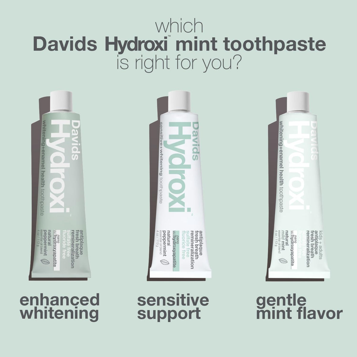 Davids Nano Hydroxyapatite Toothpaste Sensitive + Whitening Peppermint 4oz