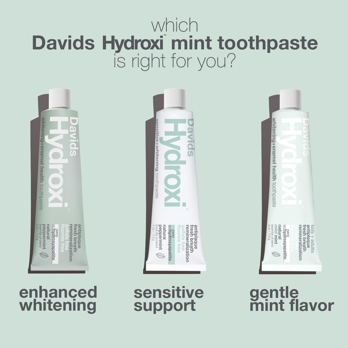 Davids Nano Hydroxyapatite Toothpaste Sensitive + Whitening Peppermint 4oz