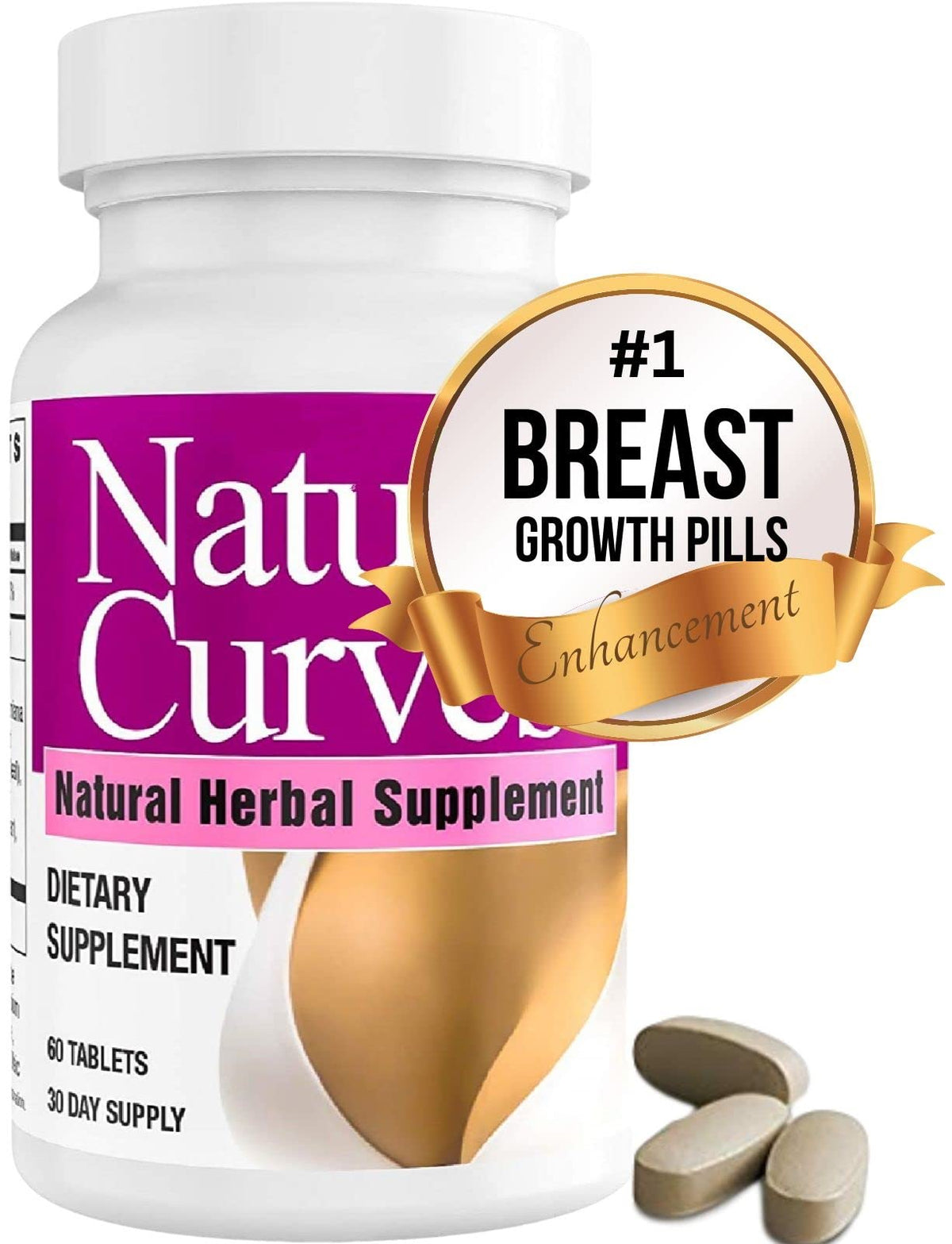 Natural Breast Enhancement Pills with Saw Palmetto Woman Support - 2 Pack