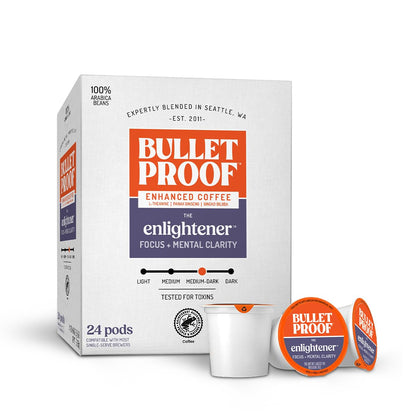 Bulletproof Coffee + Organic Grass-Fed Butter Single-Serve Pods, Keto Coffee, All-in-One Recipe with MCT Oil and Butter, 24 Count