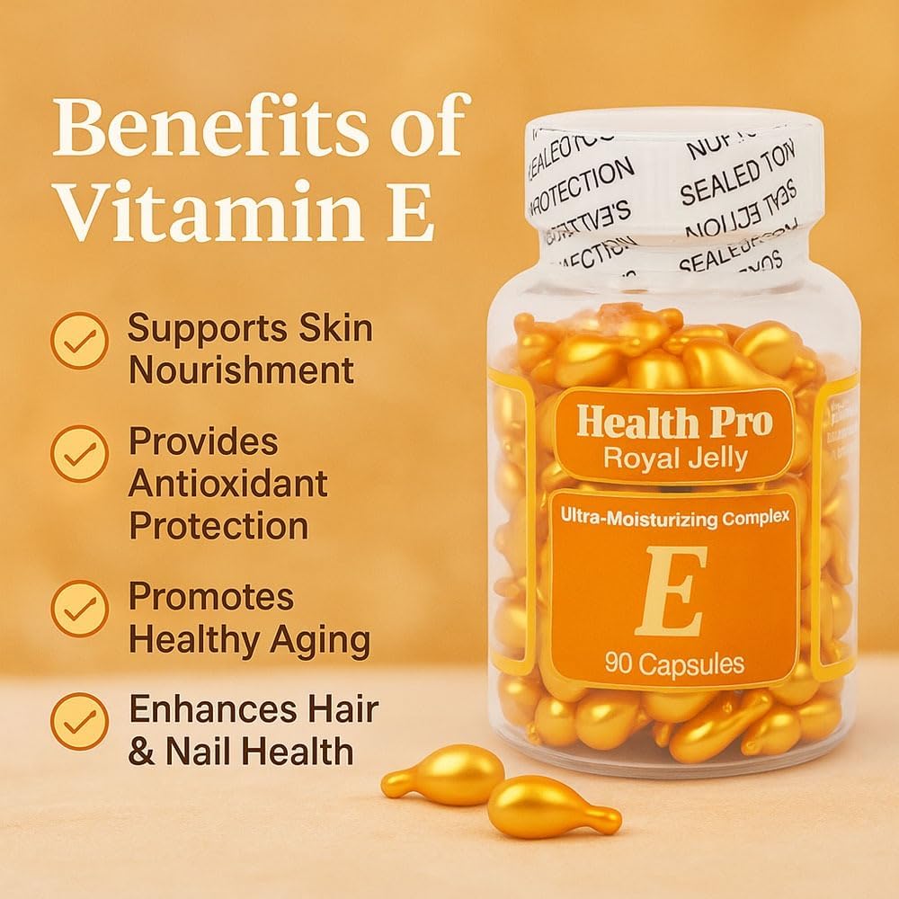 Vitamin E Topical Skin Oil Capsules, Royal Jelly, 2-Pack