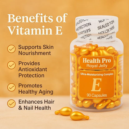 Vitamin E Topical Skin Oil Capsules, Royal Jelly, 2-Pack