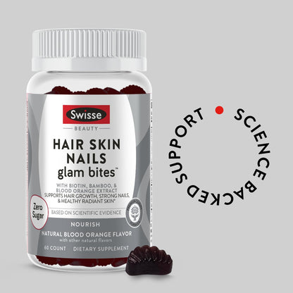 Swisse Glow Skin Glam Bites – Collagen Peptides, Hyaluronic Acid & Sea Moss – Supports Skin Elasticity & Hydration – Zero Sugar Gummies for Adults – Blueberry Lavender Flavor, 60 Count