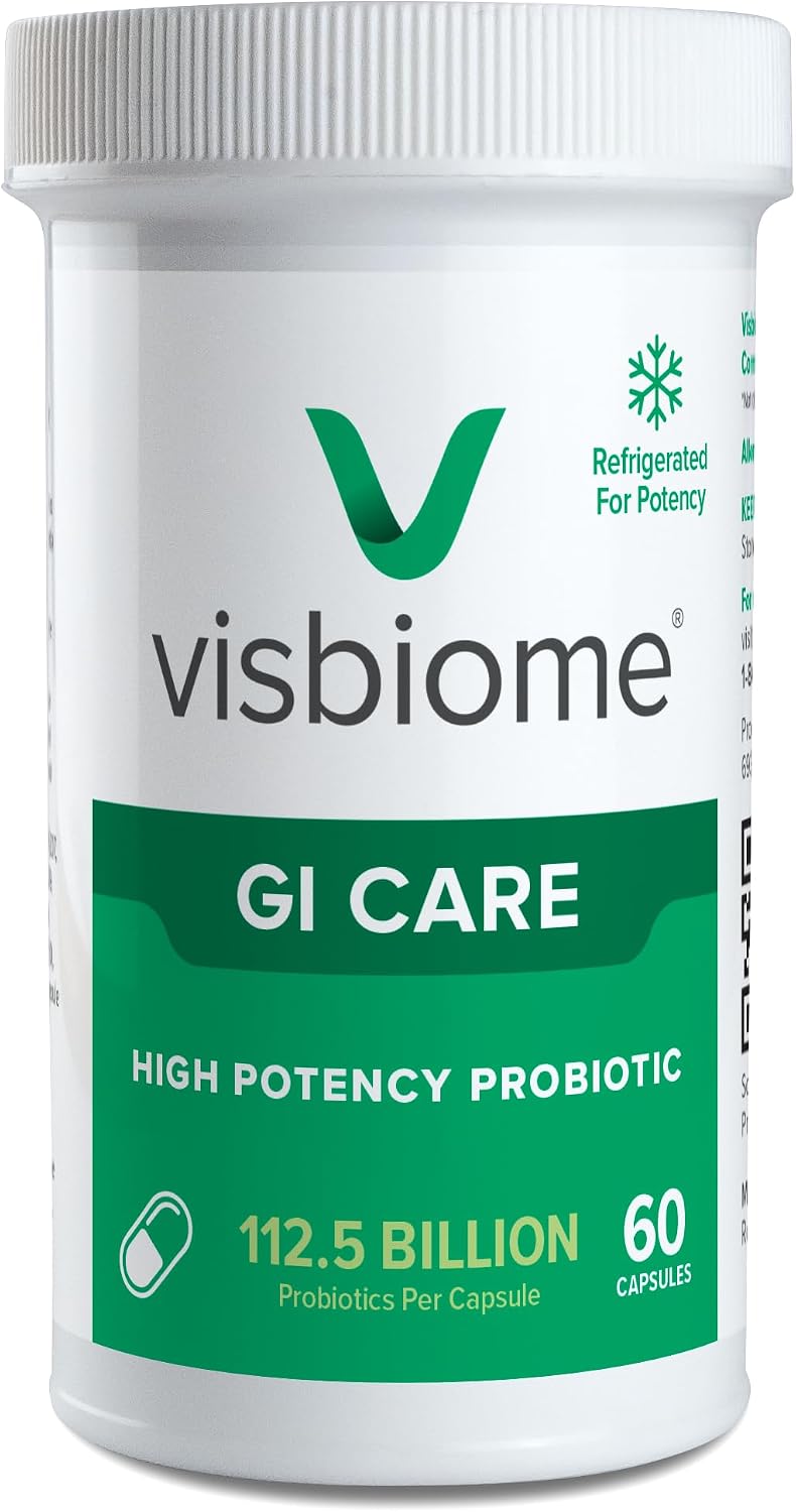Visbiome® GI Care High Potency Probiotic, 112.5B CFU, 60 Capsules | Original De Simone Formulation®, Multi-Strain, Refrigerated Probiotics, Low FODMAP Certified, Gluten-Free, Made in USA
