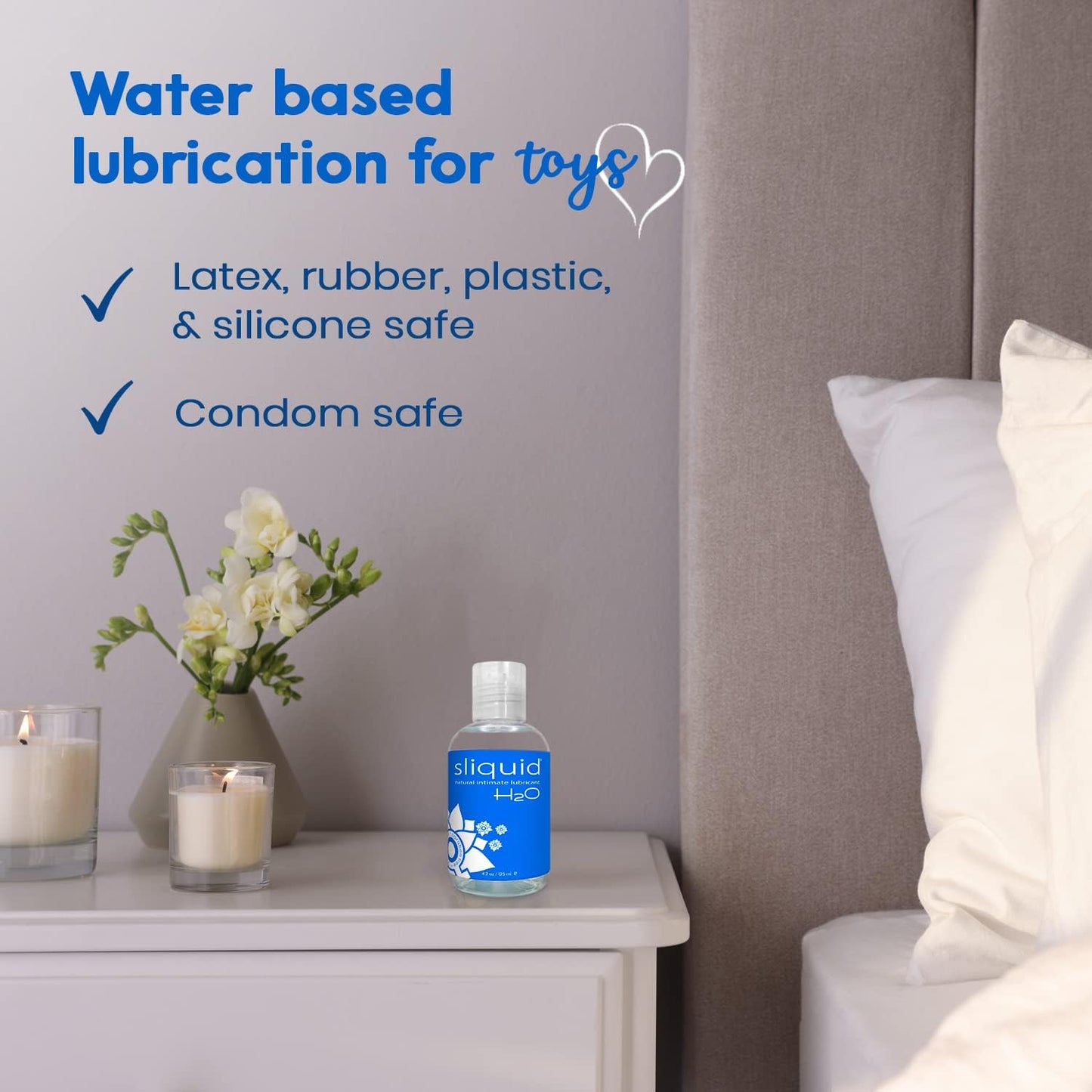 Sliquid H2O Water Based Lube Lubricant for Sex, Glycerin Free Personal Lubricant (4.2 Oz) Clear, Unscented